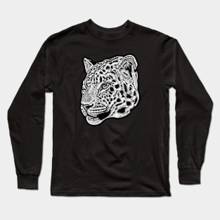 Amur leopard cub - big cat - ink illustration Long Sleeve T-Shirt